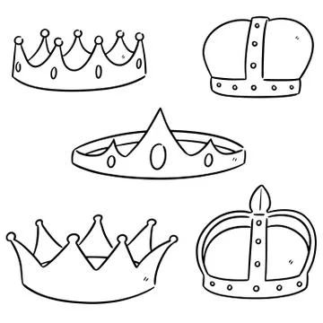 Vector set of crowns Stock Illustration