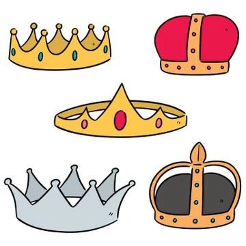 Vector set of crowns Stock Illustration