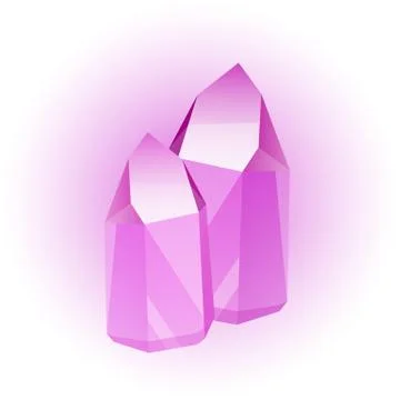 Vector set of crystals, gems and diamonds Stock Illustration