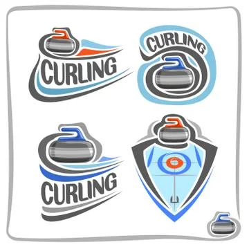 Vector set for Curling Sport Stock Illustration