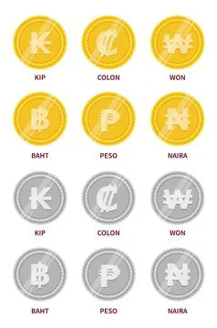 Vector set of currency signs Stock Illustration