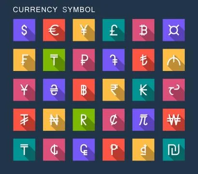 Vector Set Currency Symbols Stock Illustration