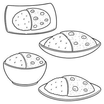 Vector set of curry rice Stock Illustration