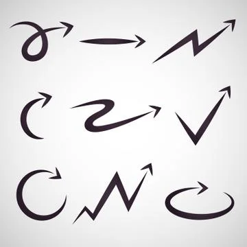 Vector set of curved arrows Illustrazione stock