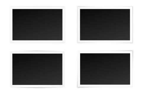 Vector set of curved photo frames Stock Illustration