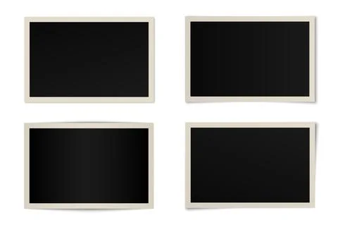 Vector set of curved photo frames Stock Illustration
