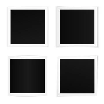 Vector set of curved square photo frames Stock Illustration