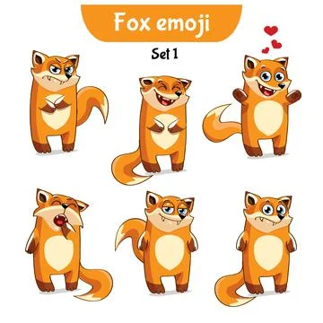 Vector set of cute fox characters. Stock-Illustration