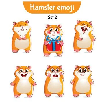Vector set of cute hamster characters. Stock Illustration