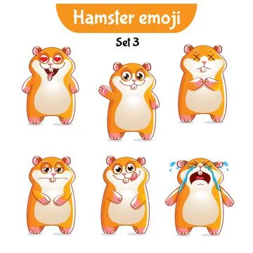 Vector set of cute hamster characters. Stock-Illustration