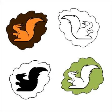 Vector set of cute pet logos, cartoon style Stock Illustration