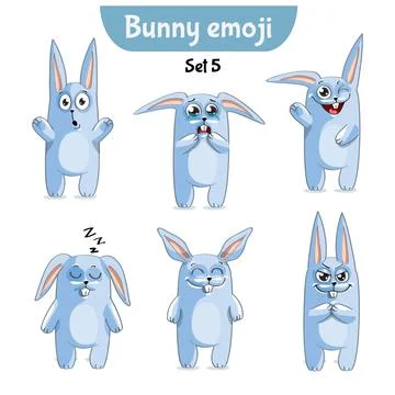 Vector set of cute rabbit characters. Stock-Illustration