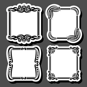 Vector set of decorative Frames Illustrazione stock