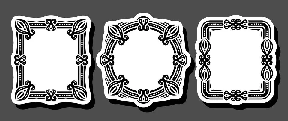 Vector set of decorative Frames Stock Illustration