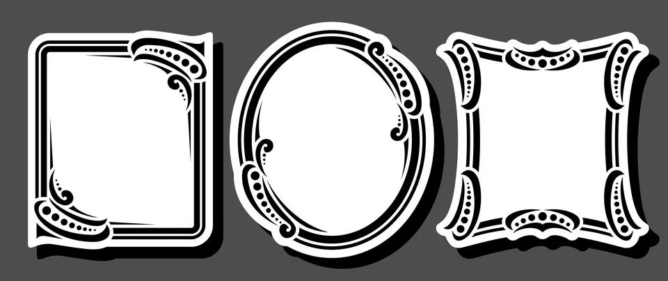 Vector set of decorative Frames イラスト素材