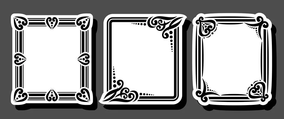 Vector set of decorative Frames Stock Illustration
