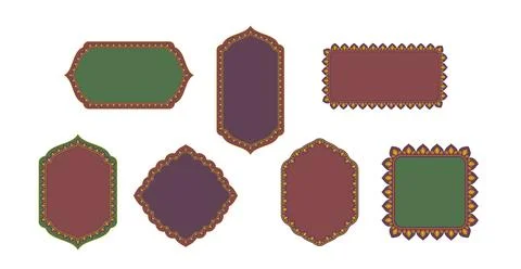 Vector set of decorative frames for Muslim and Hindu celebrations Illustrazione stock