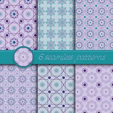 Vector set of decorative seamless patterns Stock Illustration