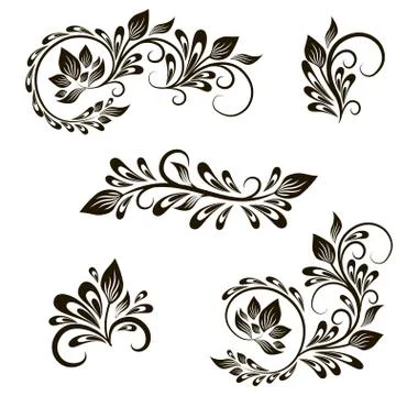 Vector set of decorative vintage elements Stock Illustration