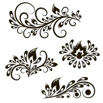 Vector set of decorative vintage elements Stock Illustration