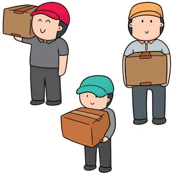 Vector set of delivery man Stock Illustration