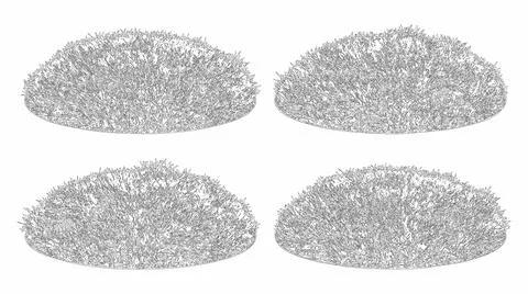 Vector set of dense ornamental grass clumps in elevation view Stock Illustration