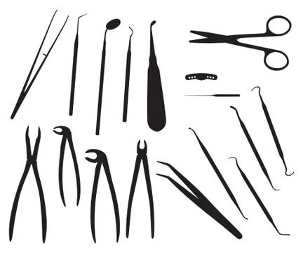 Vector set of  dental equipment Stock Illustration