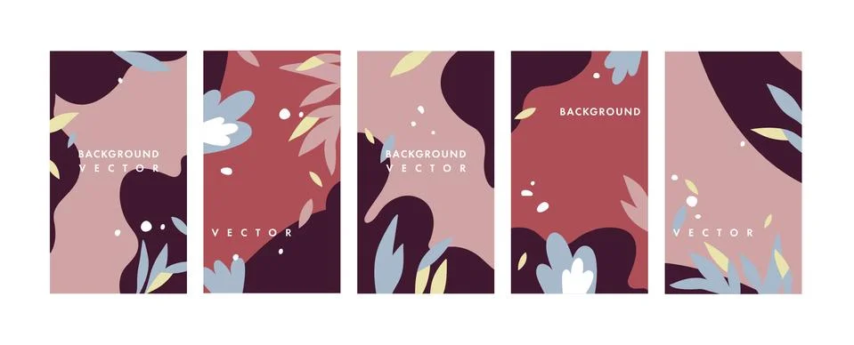 Vector set design colorful templates backgrounds - social media story wallpapers Stock Illustration