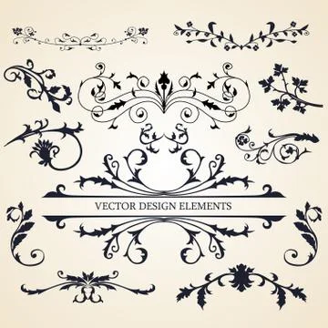 Vector set of design elements Stock Illustration