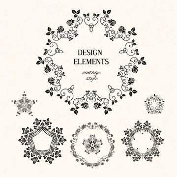 Vector set of design elements 스톡 일러스트