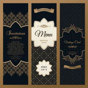 Vector set of design elements labels, icon, logo, frame, luxury packaging for Illustrazione stock