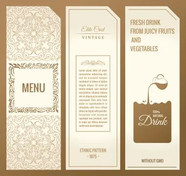 Vector set of design elements labels, icon, logo, frame, luxury packaging for Stock Illustration