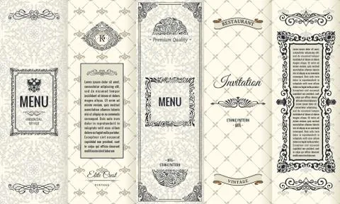 Vector set of design elements labels, icon, logo, frame, luxury packaging for Stock Illustration
