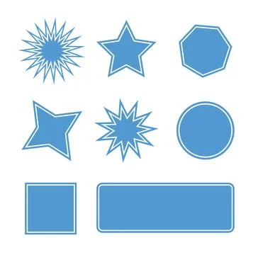 Vector set of design elements stickers, patches and stickers with copy space for Stock Illustration