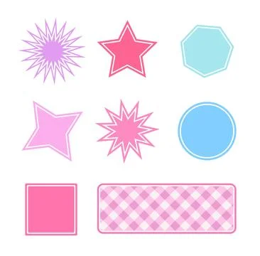 Vector set of design elements stickers, patches and stickers with copy space for Stock Illustration
