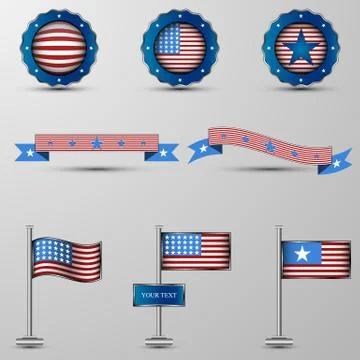 The vector set of design elements with usa symbolics イラスト素材