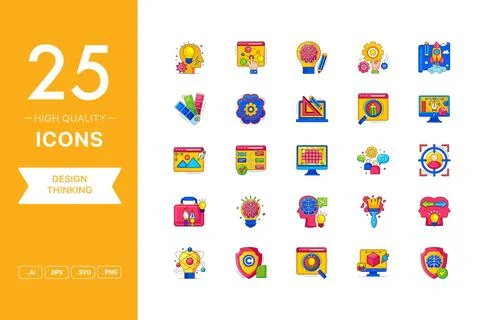 Vector set of Design Thinking icons Stock Illustration