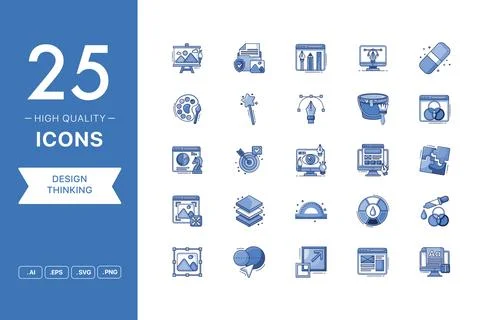 Vector set of Design Thinking icons Stock Illustration
