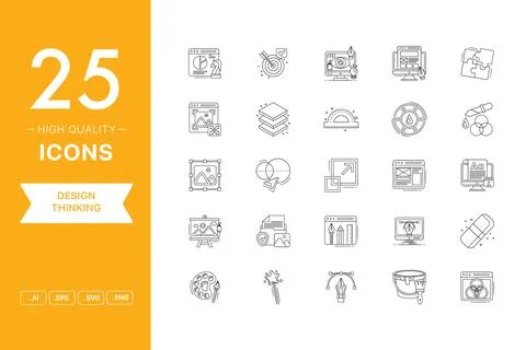 Vector set of Design Thinking icons Stock Illustration