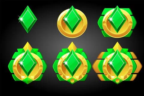 Vector set of diamonds playing card symbols poker. Stock Illustration