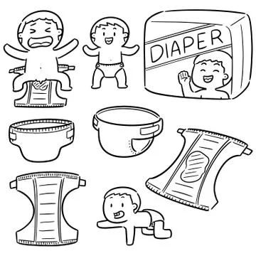 Vector set of diaper Stock Illustration