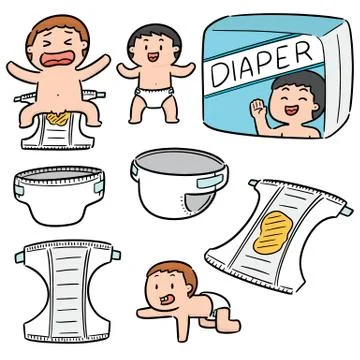 Vector set of diaper Stock Illustration