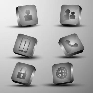 The vector set of different 3d buttons. Stock-Illustration