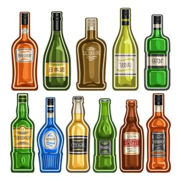 Vector set of different Bottles Stock Illustration