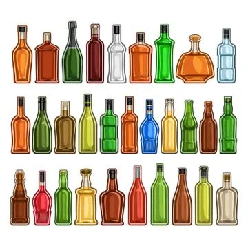 Vector set of different Bottles Stock Illustration