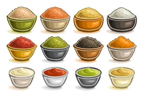 Vector Set of different Bowls Stock Illustration