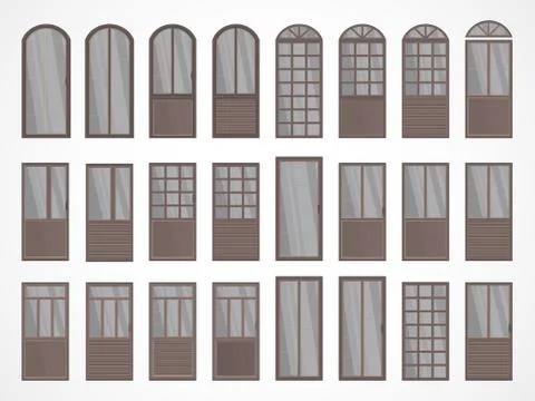 Vector set of different doors. Stock Illustration