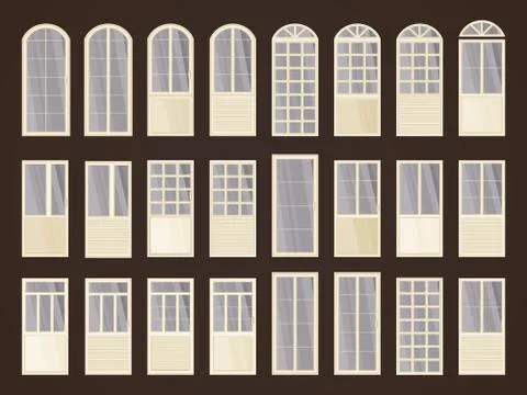 Vector set of different doors. Stock Illustration