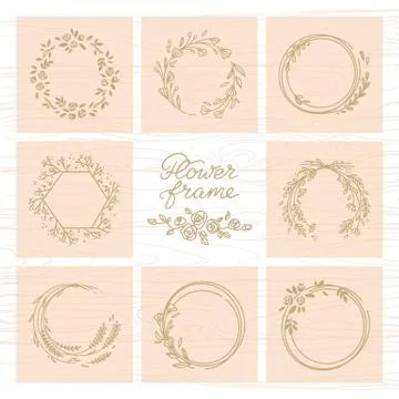 Vector set of different floral frames great for decoration, decoration. Stock Illustration