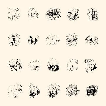 The vector set of different grunge brushes Stock Illustration